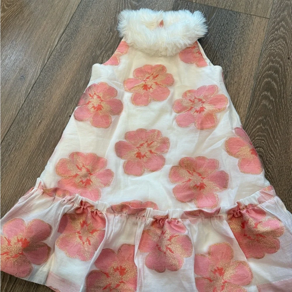 Janie and Jack floral gold dress 4T‎ ‘Cue the Coral’ winter I